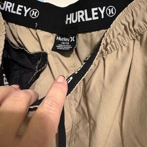 Hurley Khaki Elastic Waist Shorts